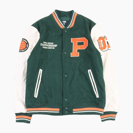 Vintage Varsity 'P' Bomber Jacket - Green