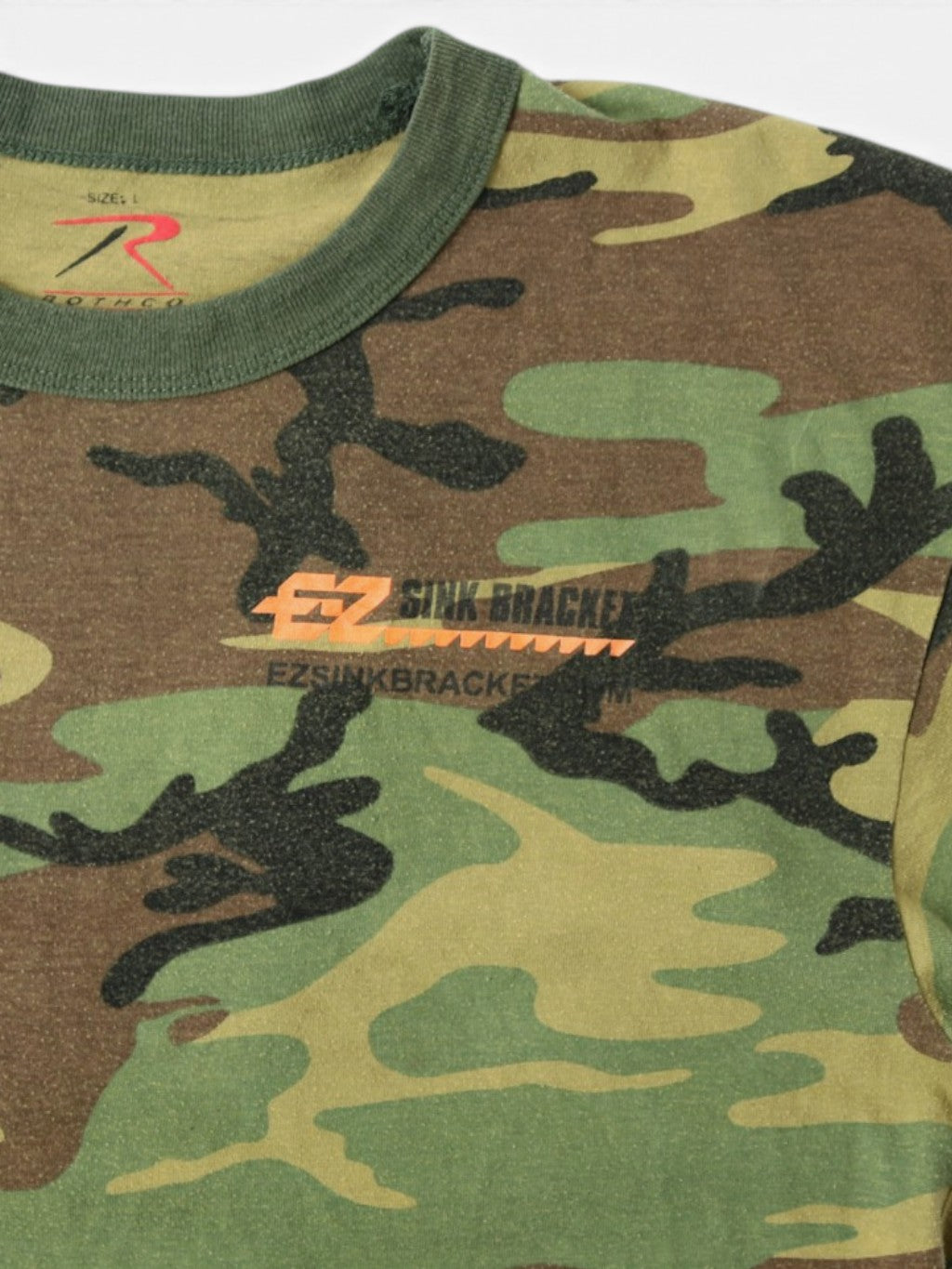 'EZ Sink Bracket' Woodland Camouflage T-Shirt