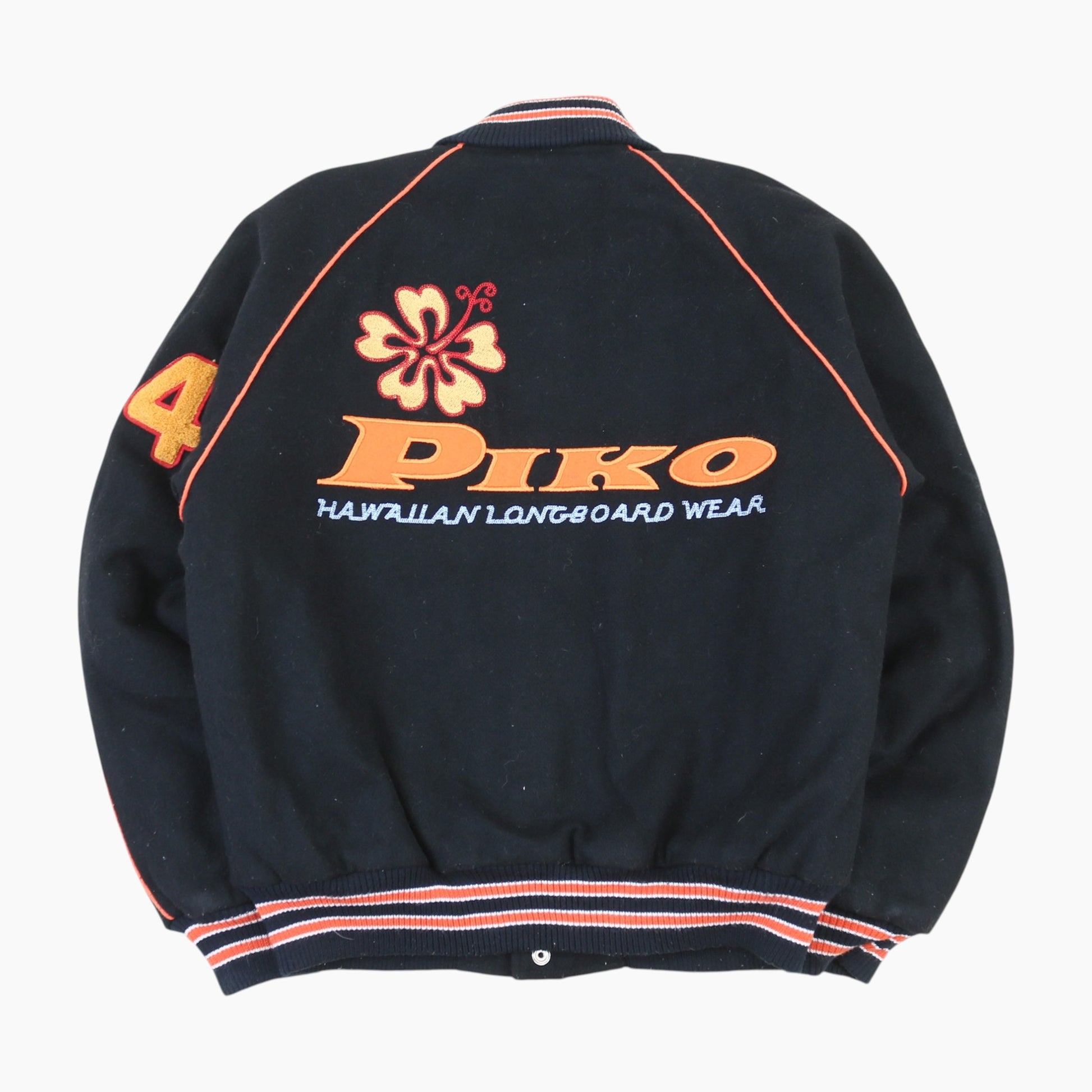 Vintage Varsity 'PIKO' Bomber Jacket - Black