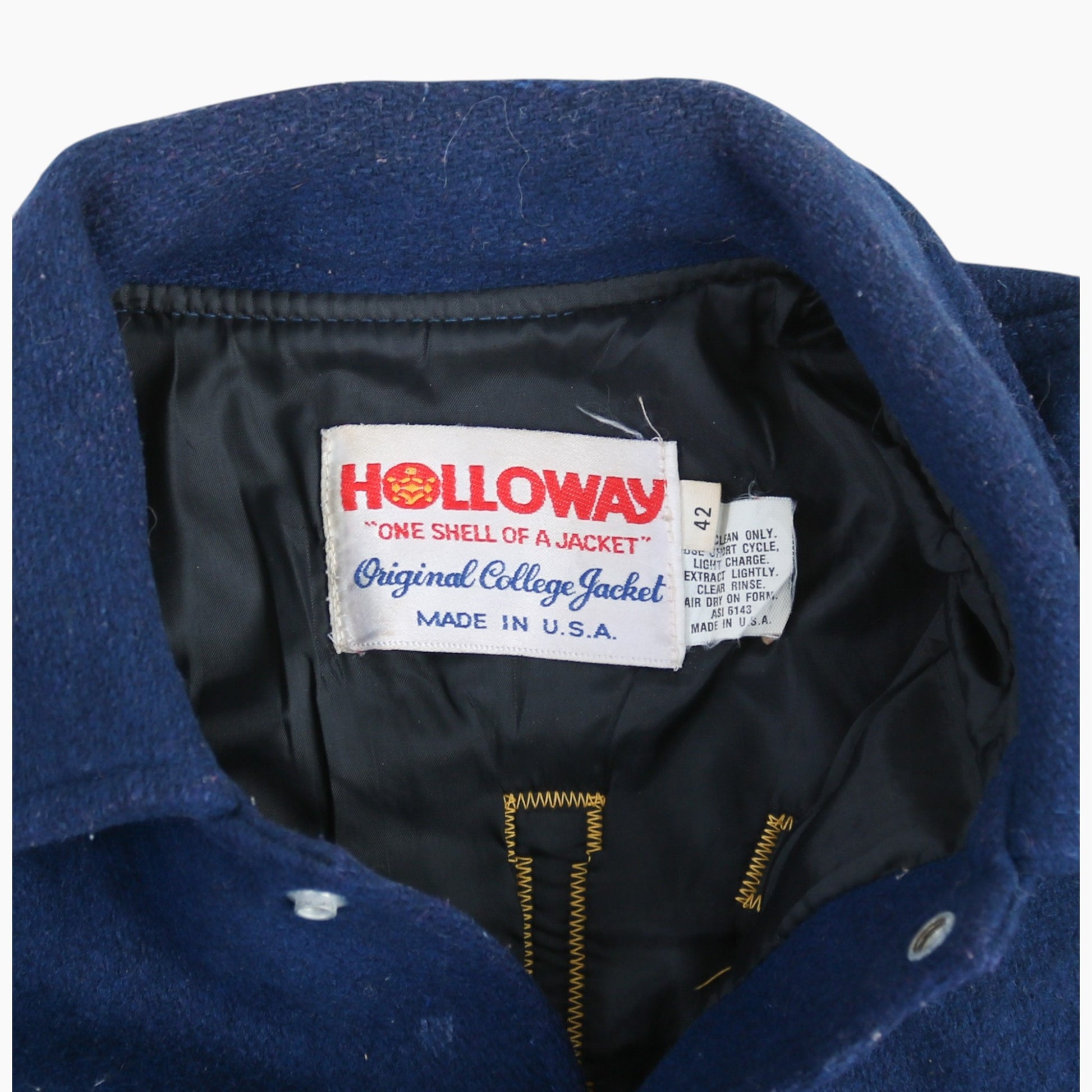 Vintage Varsity 'Moeller' Bomber Jacket - Navy