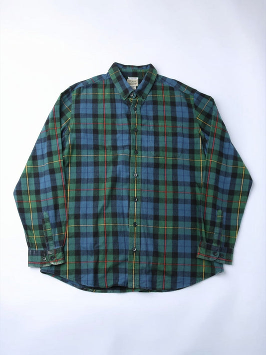 Vintage Flannel Shirt - Green Check