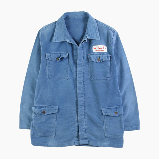 Vintage Moleskin Chore Jacket - Blue