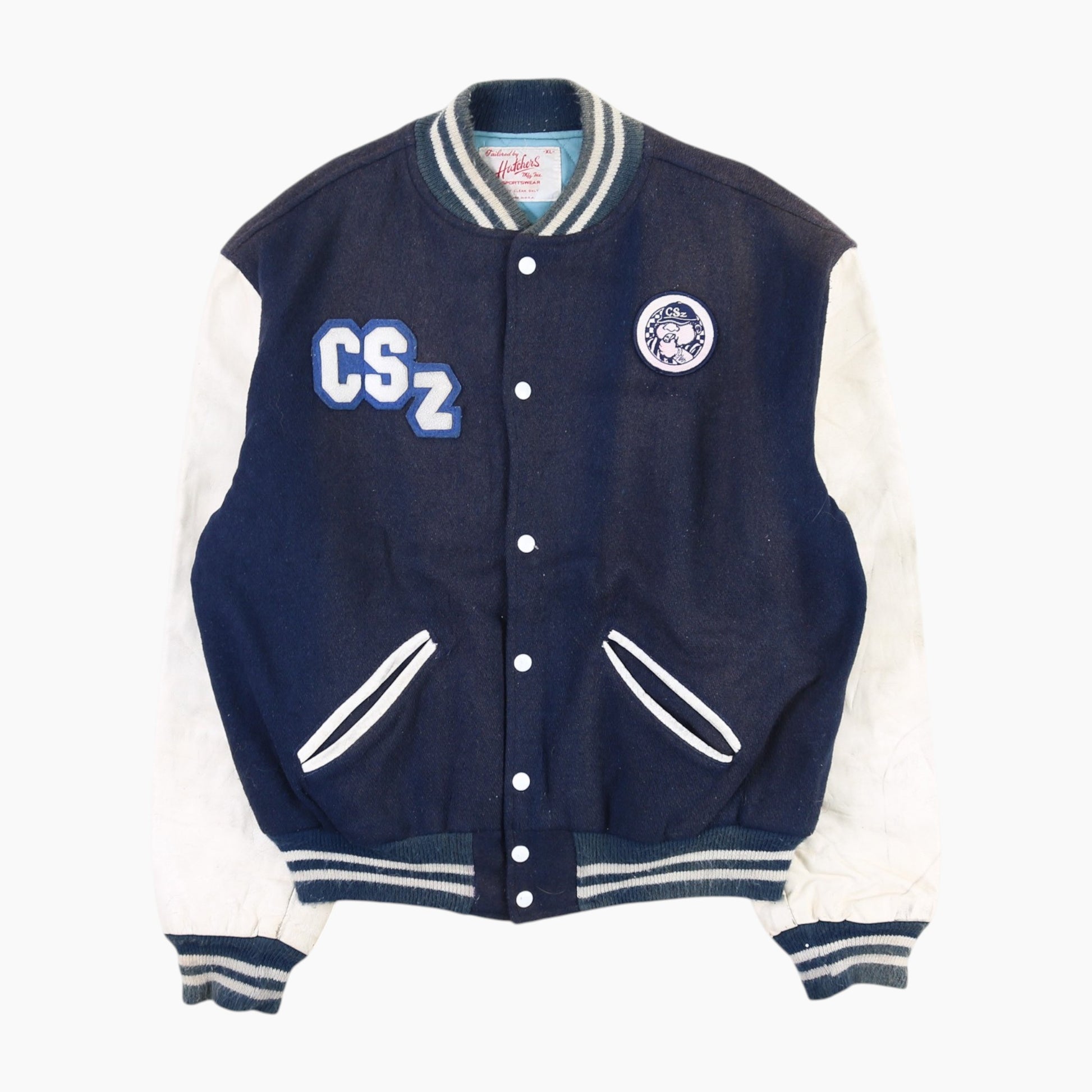 Vintage Varsity 'CSZ' Bomber Jacket - Navy