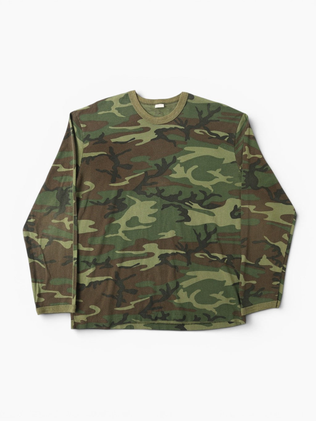 Single Stitch Woodland Camouflage Long Sleeve T-Shirt