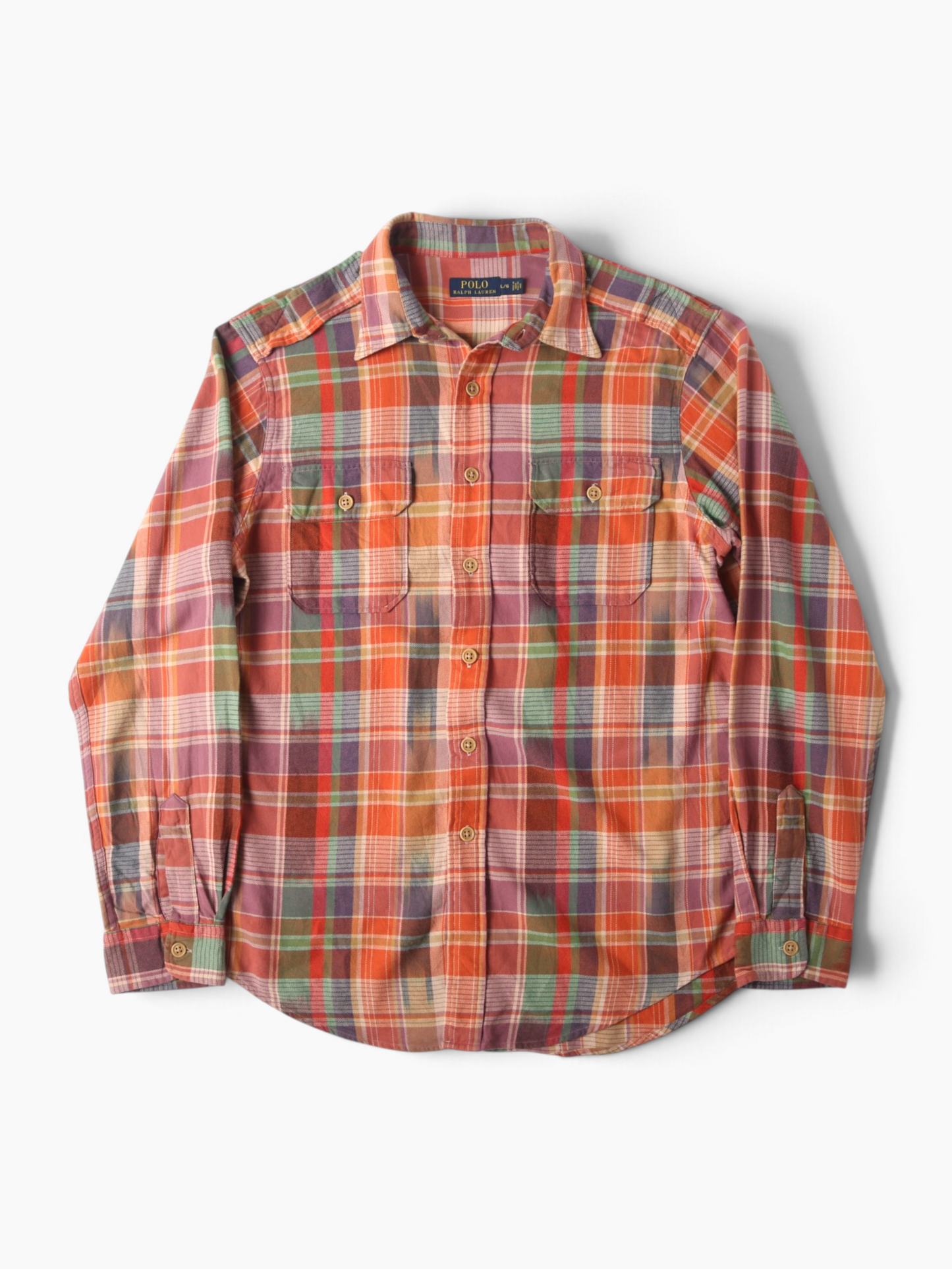 Vintage Flannel Shirt - Orange Check