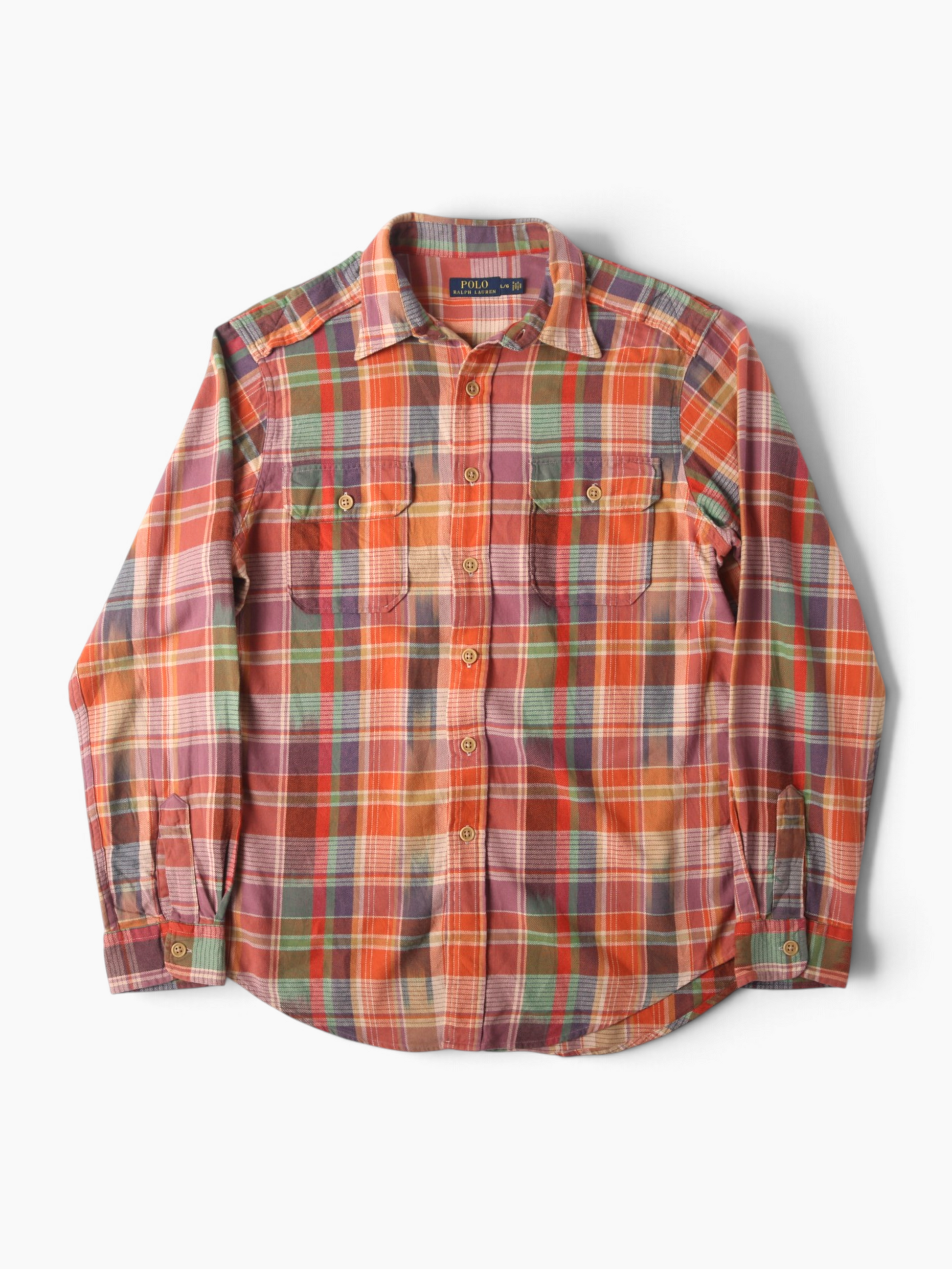 Vintage Flannel Shirt - Orange Check