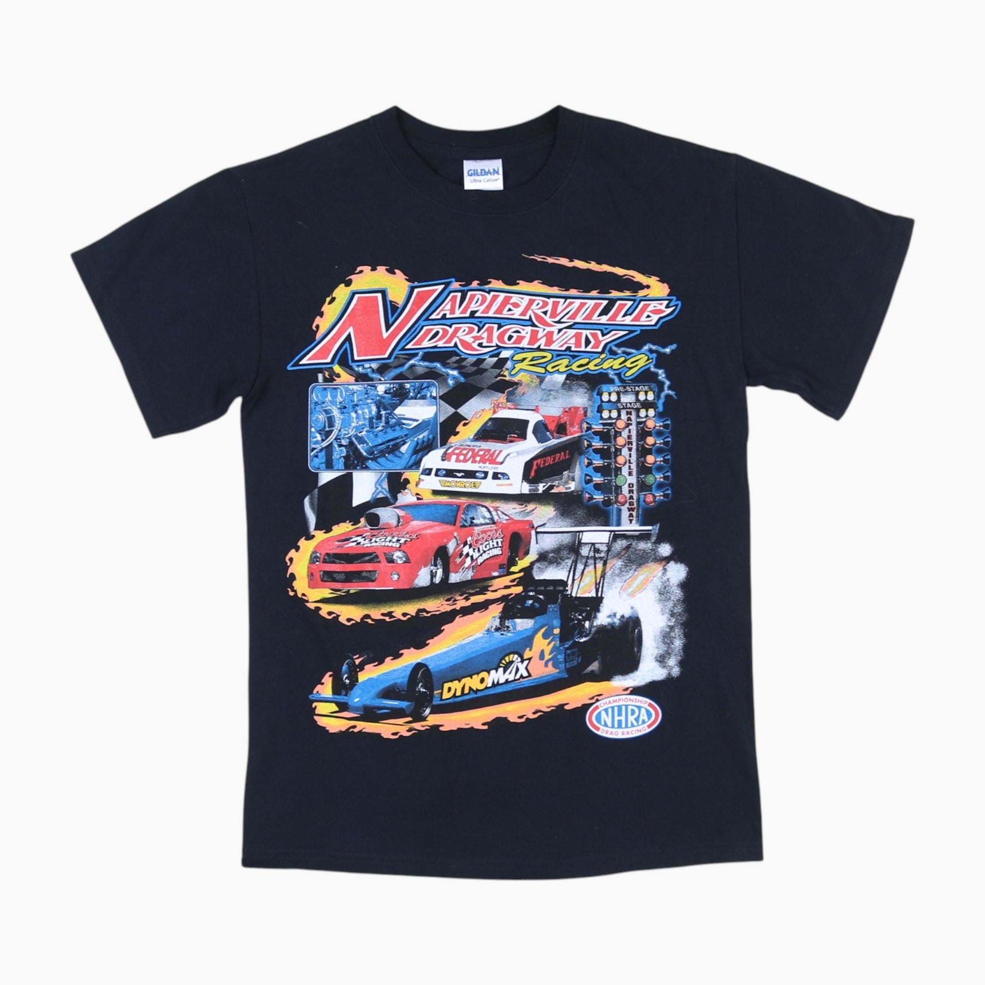 Vintage 'Napierville Dragway Racing' T-shirt - Black
