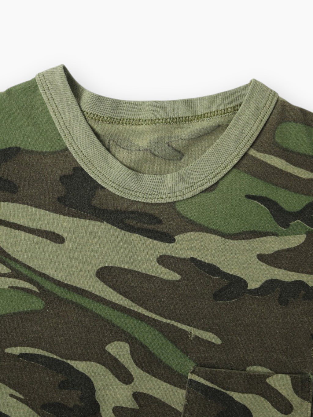 Single Stitch Long Sleeve Woodland Camouflage T-Shirt