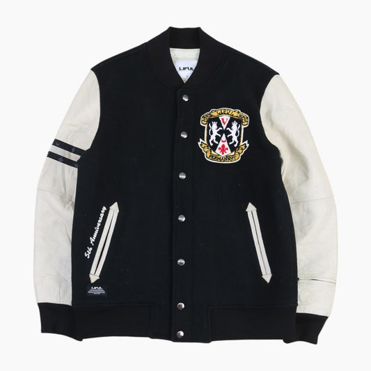 Vintage Varsity 'Liful' Bomber Jacket - Black