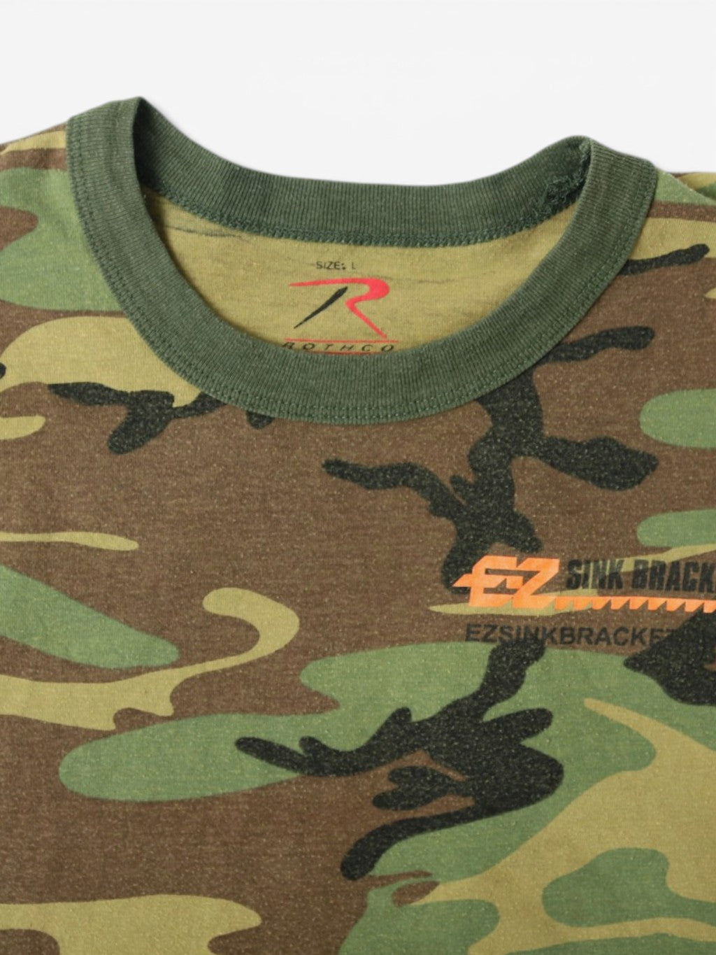 'EZ Sink Bracket' Woodland Camouflage T-Shirt