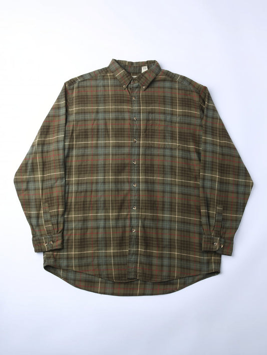 Vintage Flannel Shirt - Green Check