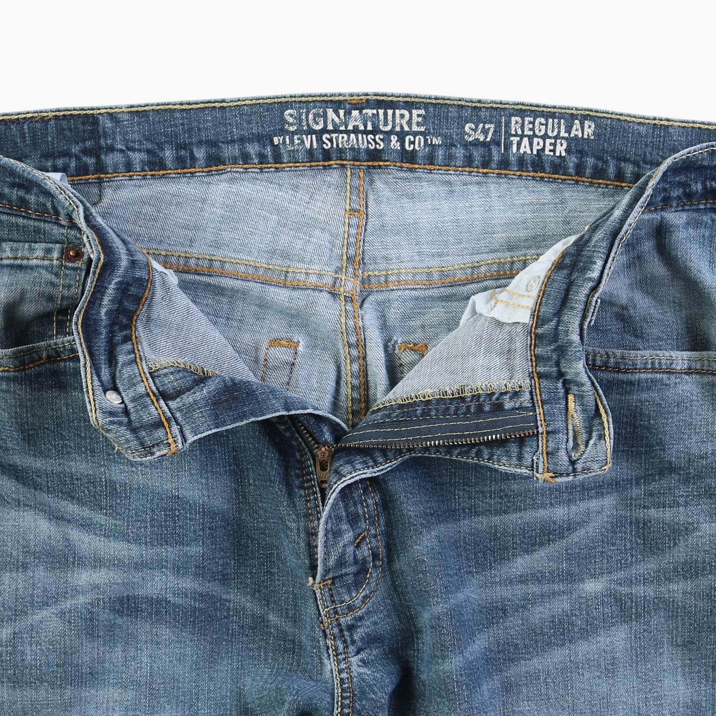 Vintage Signature Regular Taper Jeans - Denim 36/32
