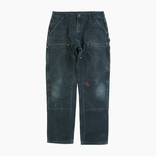 Vintage Double Knee Carpenter Pants - Black - 36/34