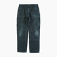 Vintage Double Knee Carpenter Pants - Black - 36/34