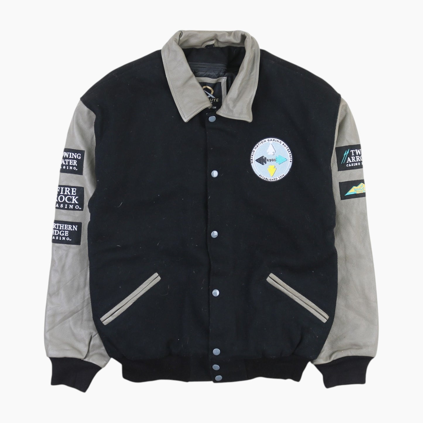 Vintage Varsity 'Navajo Nation Gaming' Bomber Jacket - Black