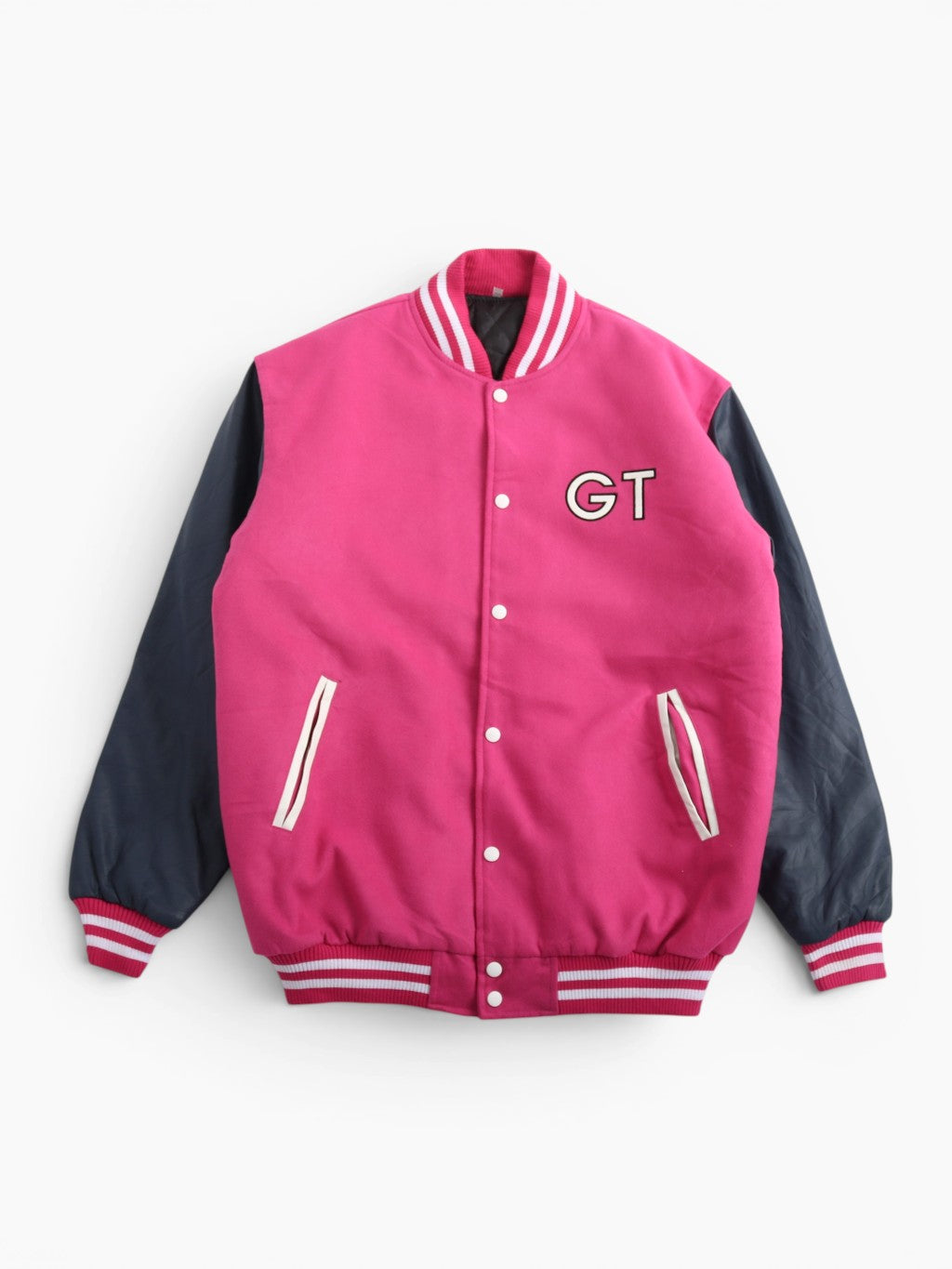 Vintage Varsity 'P' Bomber Jacket - Pink