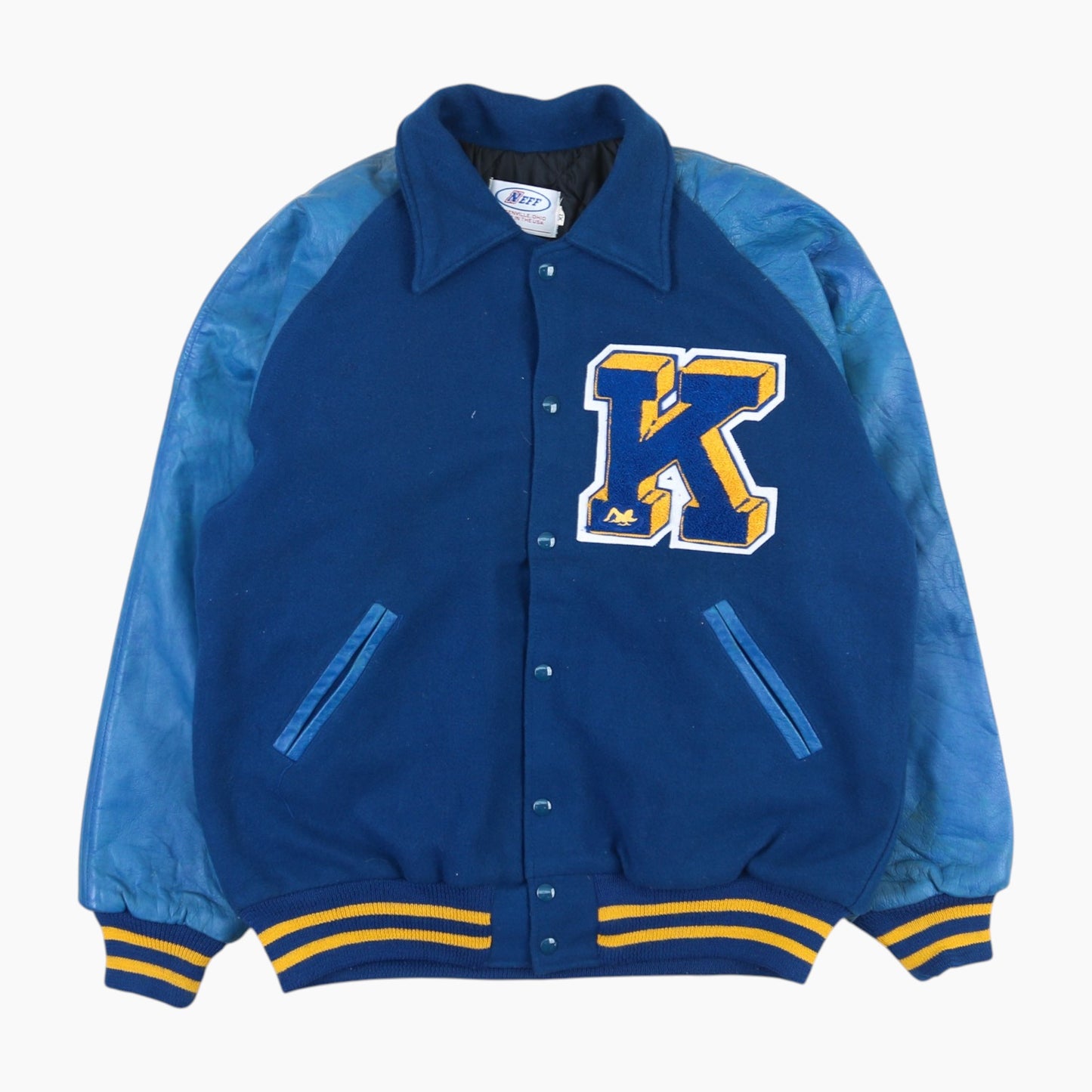 Vintage Varsity 'K' Bomber Jacket - Blue