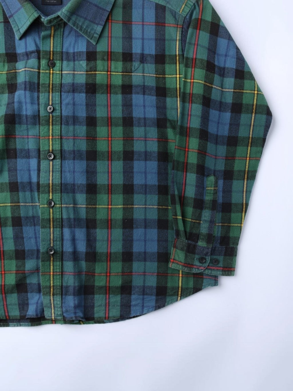 Vintage Flannel Shirt - Green Check