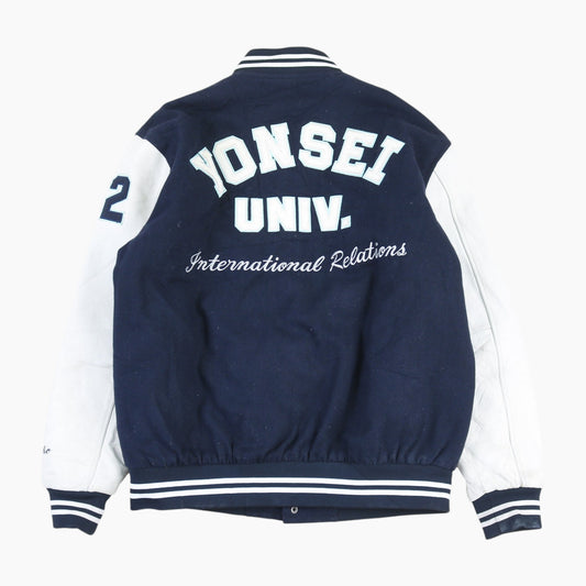 Vintage Varsity 'Y' Bomber Jacket - Navy