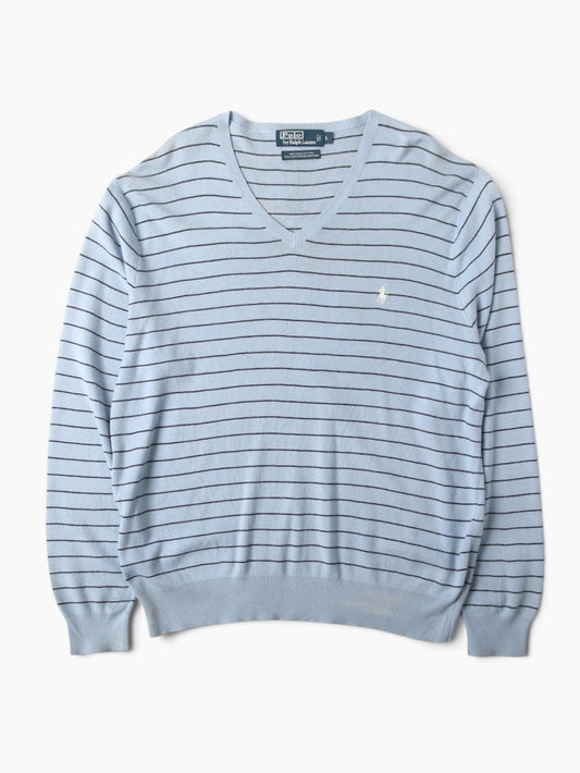 Striped Knit V-Neck