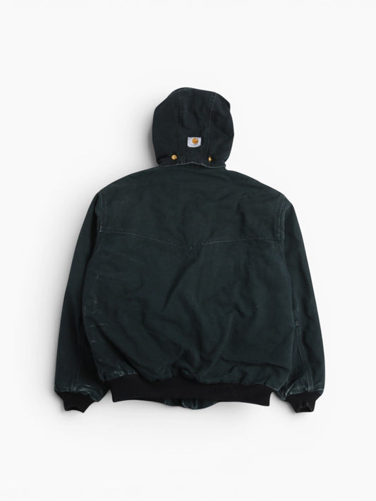 Hooded Santa Fe Bomber Jacket - Black
