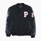 Vintage Varsity 'P' Bomber Jacket - Black
