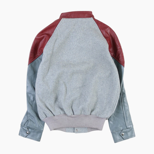 Vintage Varsity 'EM'S' Bomber Jacket - Grey