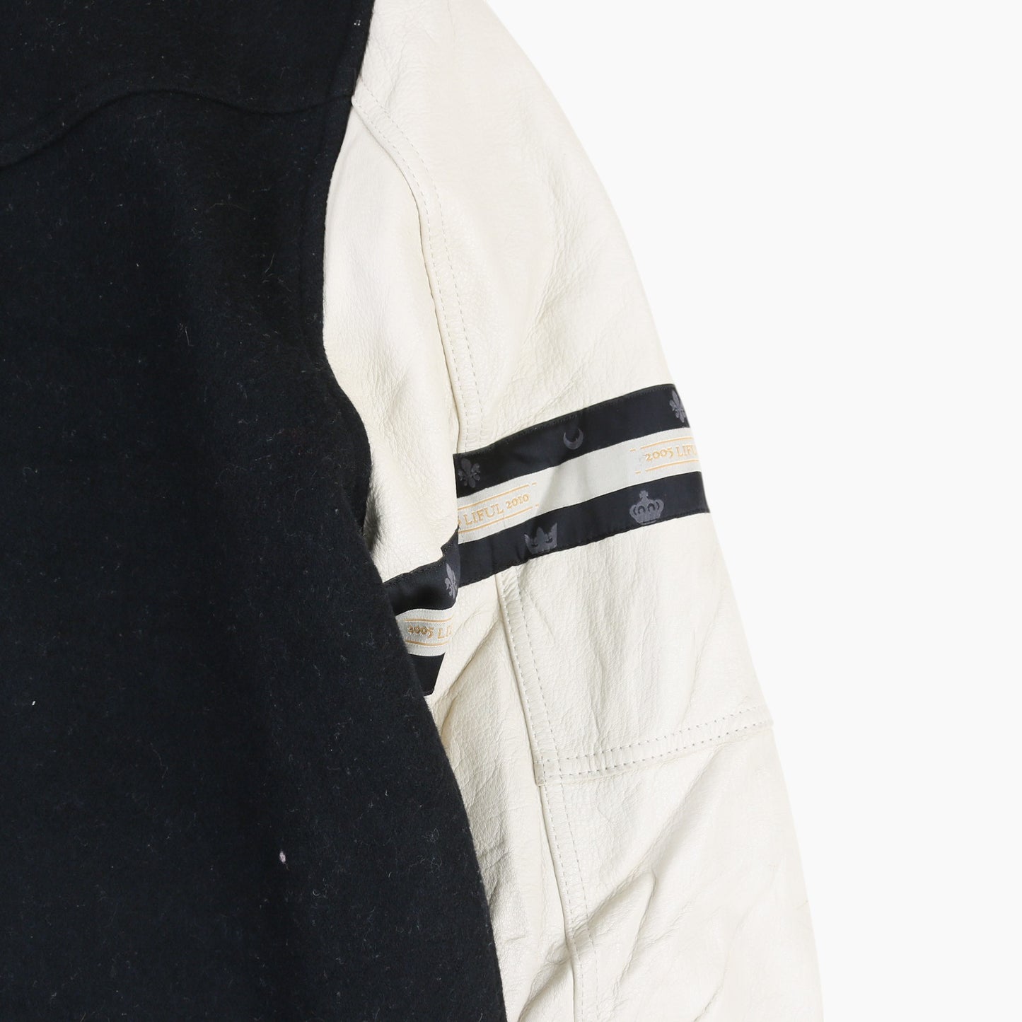 Vintage Varsity 'Liful' Bomber Jacket - Black