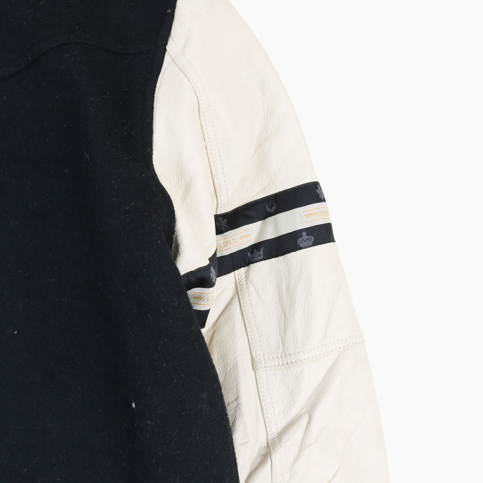 Vintage Varsity 'Liful' Bomber Jacket - Black