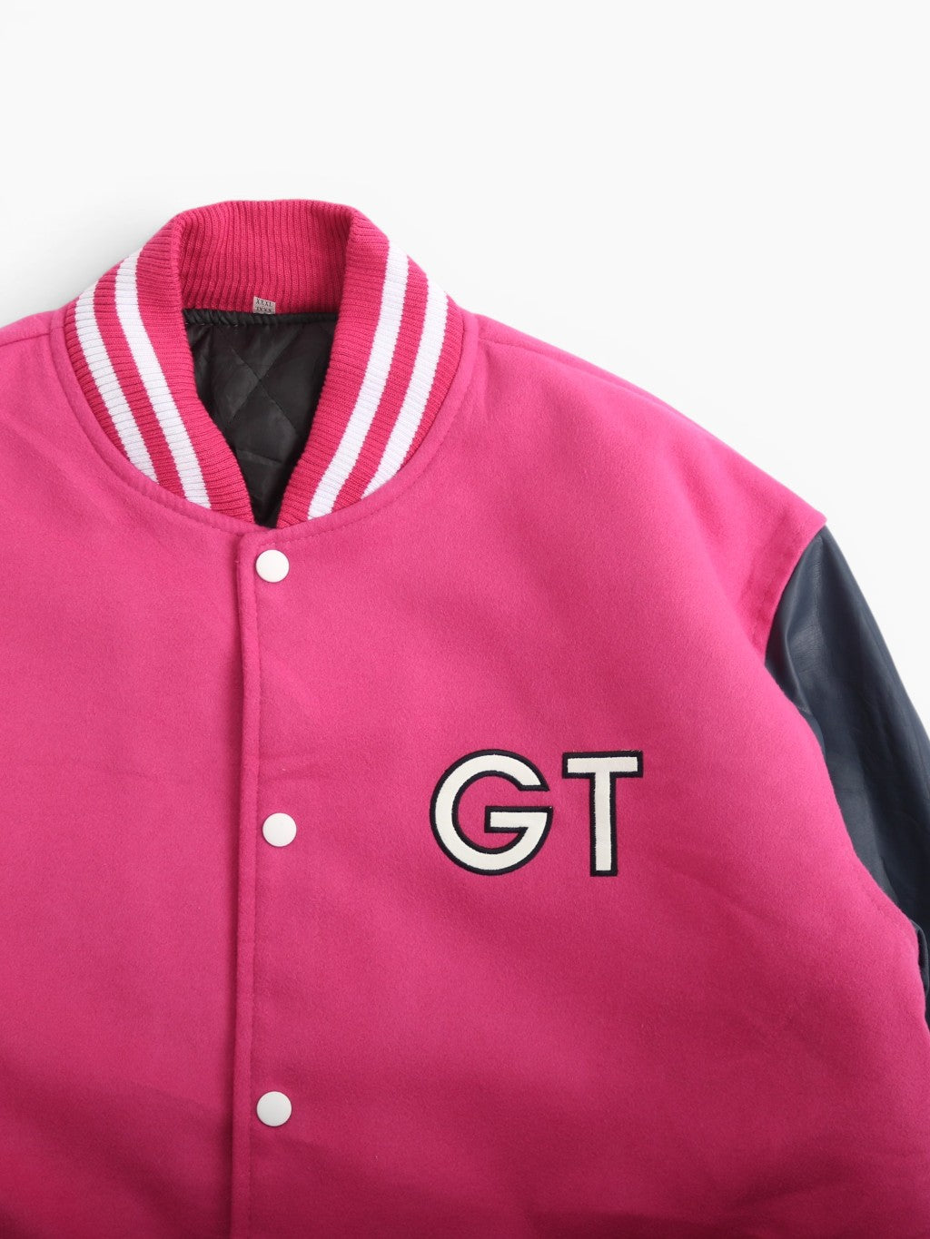 Vintage Varsity 'P' Bomber Jacket - Pink