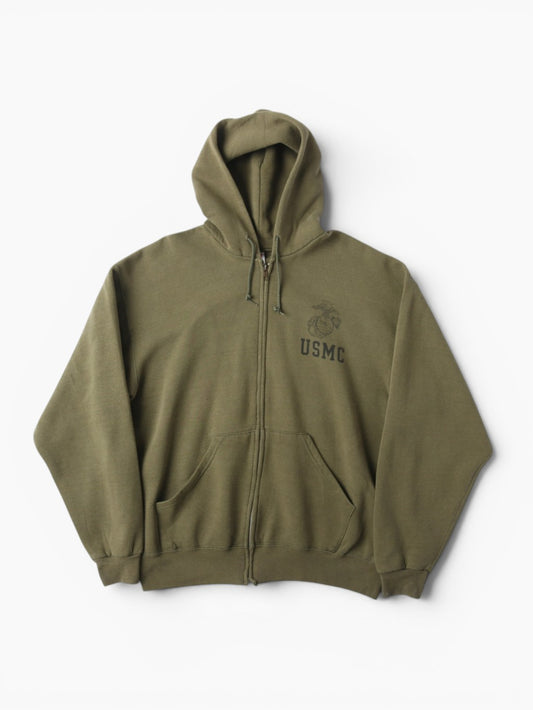 'USMC' Zipped Hooded Sweatshirt