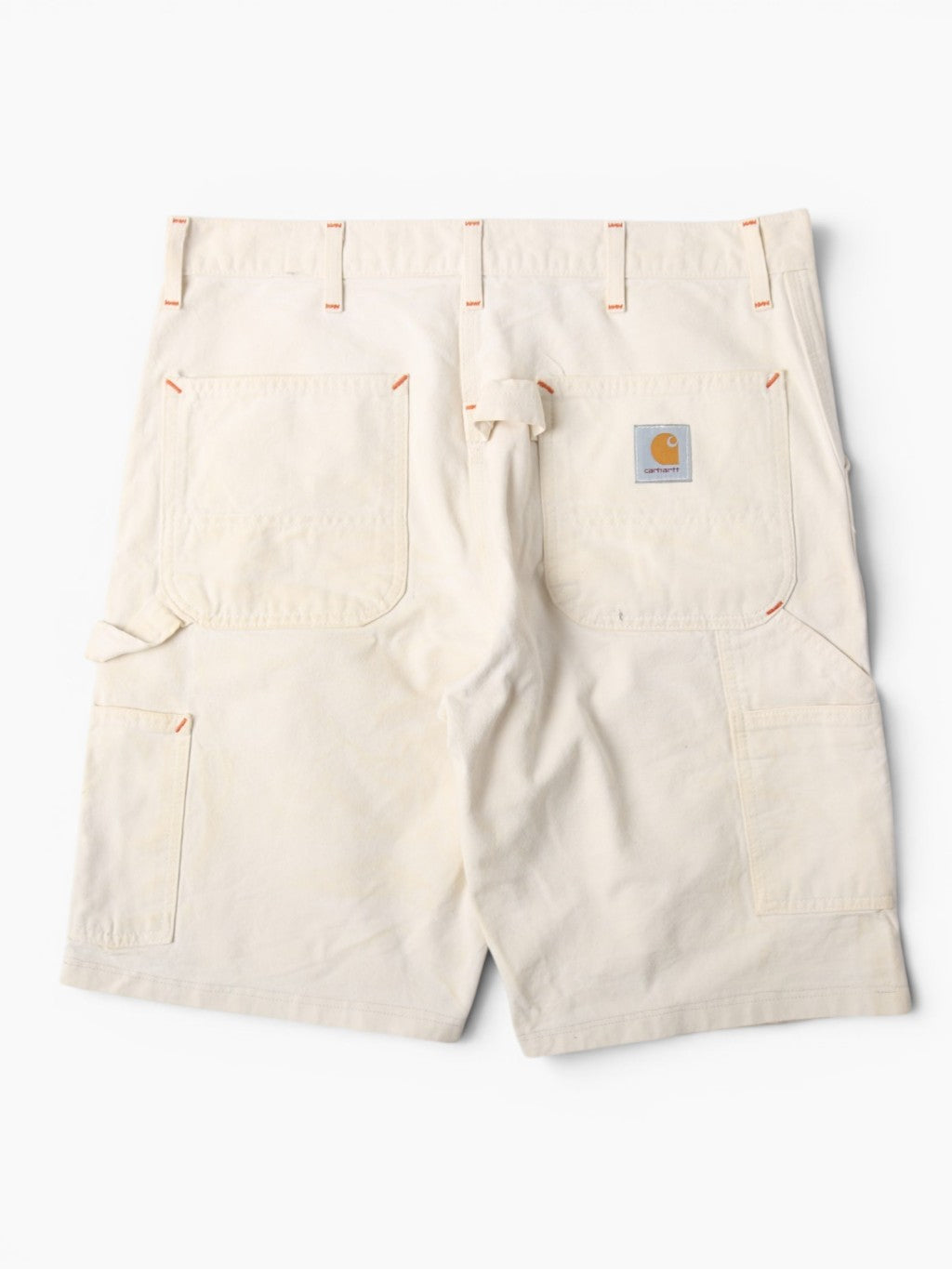 Double Knee Painter Shorts - White - 36"