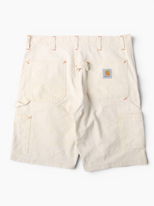 Double Knee Painter Shorts - White - 36"
