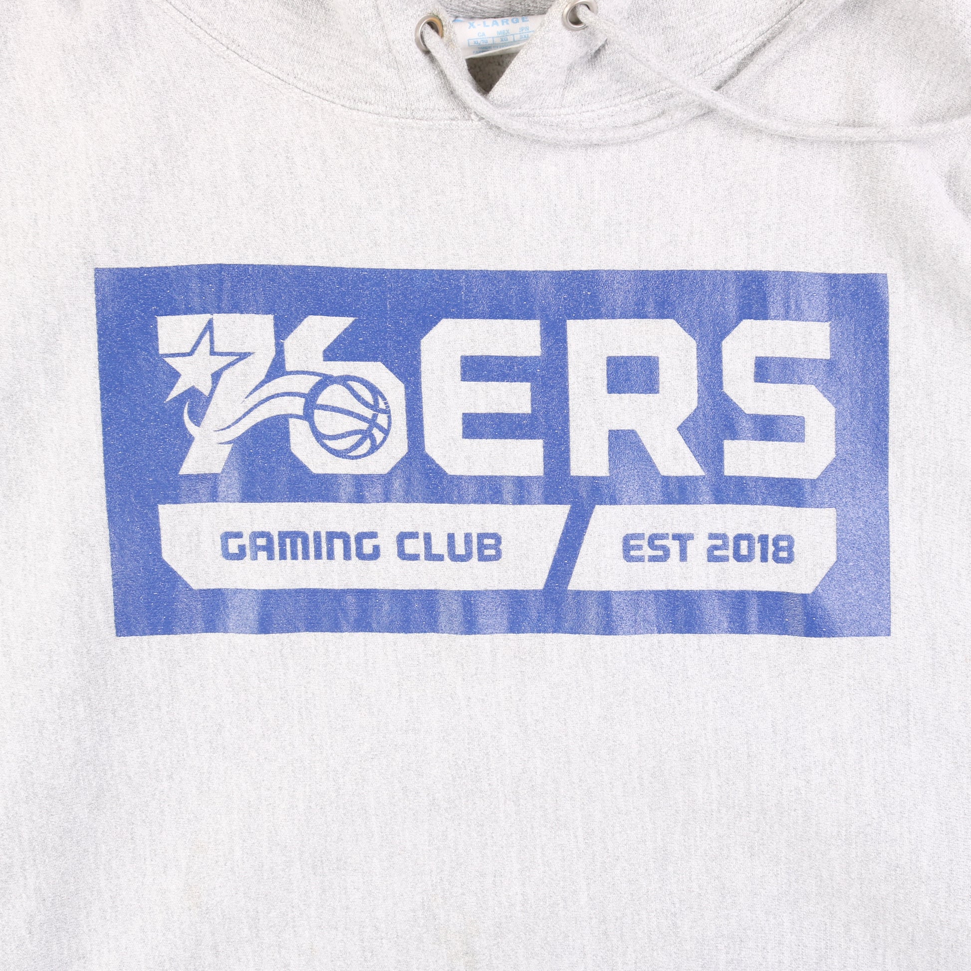 Vintage '76ers Gaming Club' Champion Hooded Sweatshirt - American Madness