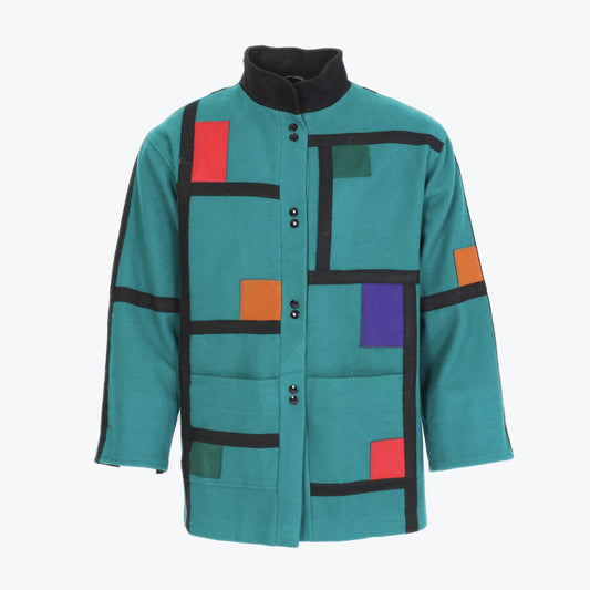Wool Geometric Colourblock Jacket - American Madness