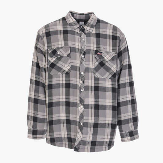 Fleece Flannel Jacket - Grey Check - American Madness