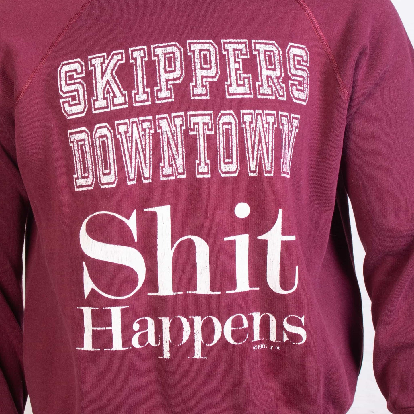 Vintage 'Skippers Downtown' Sweatshirt - Burgudy - American Madness