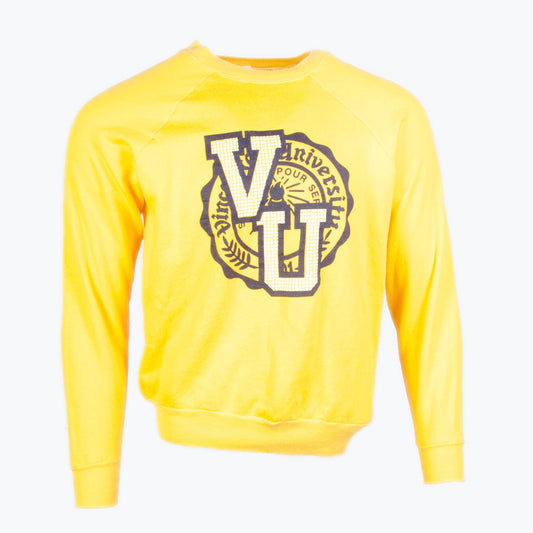 Vintage 'VU' Graphic Sweatshirt - Yellow - American Madness