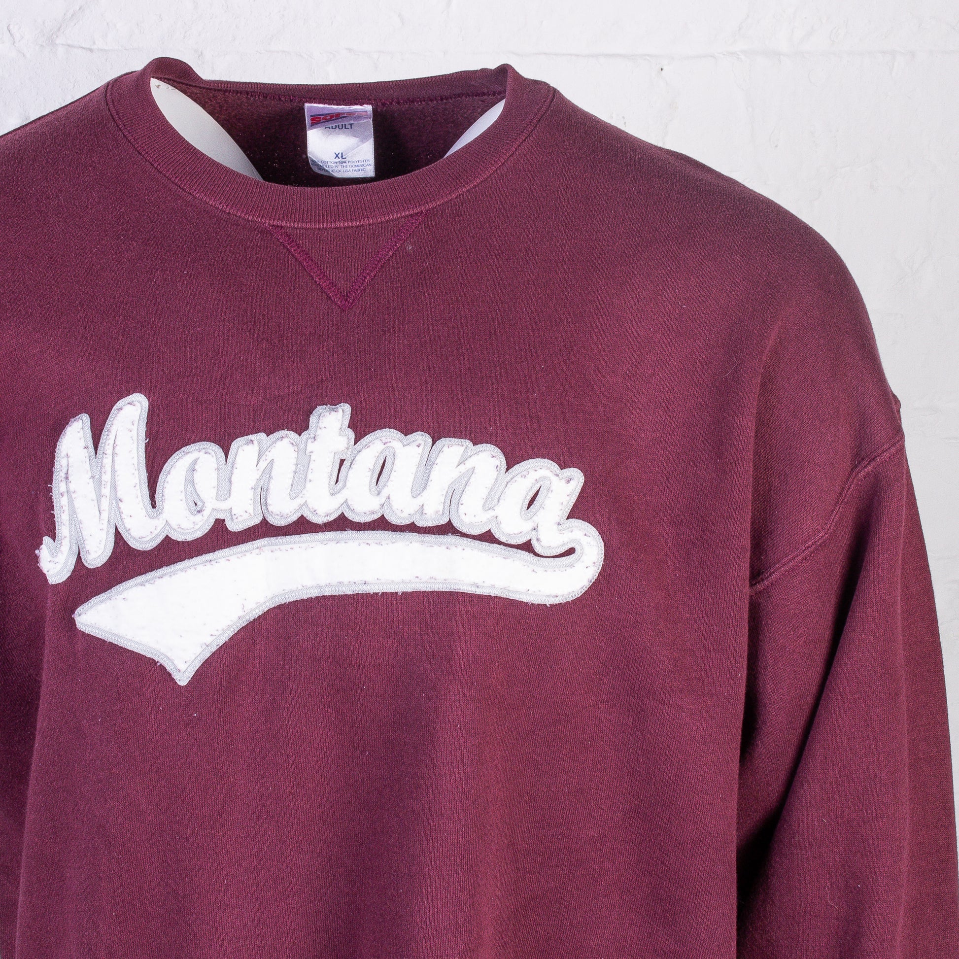 Vintage 'Montana' Graphic Sweatshirt - Maroon - American Madness