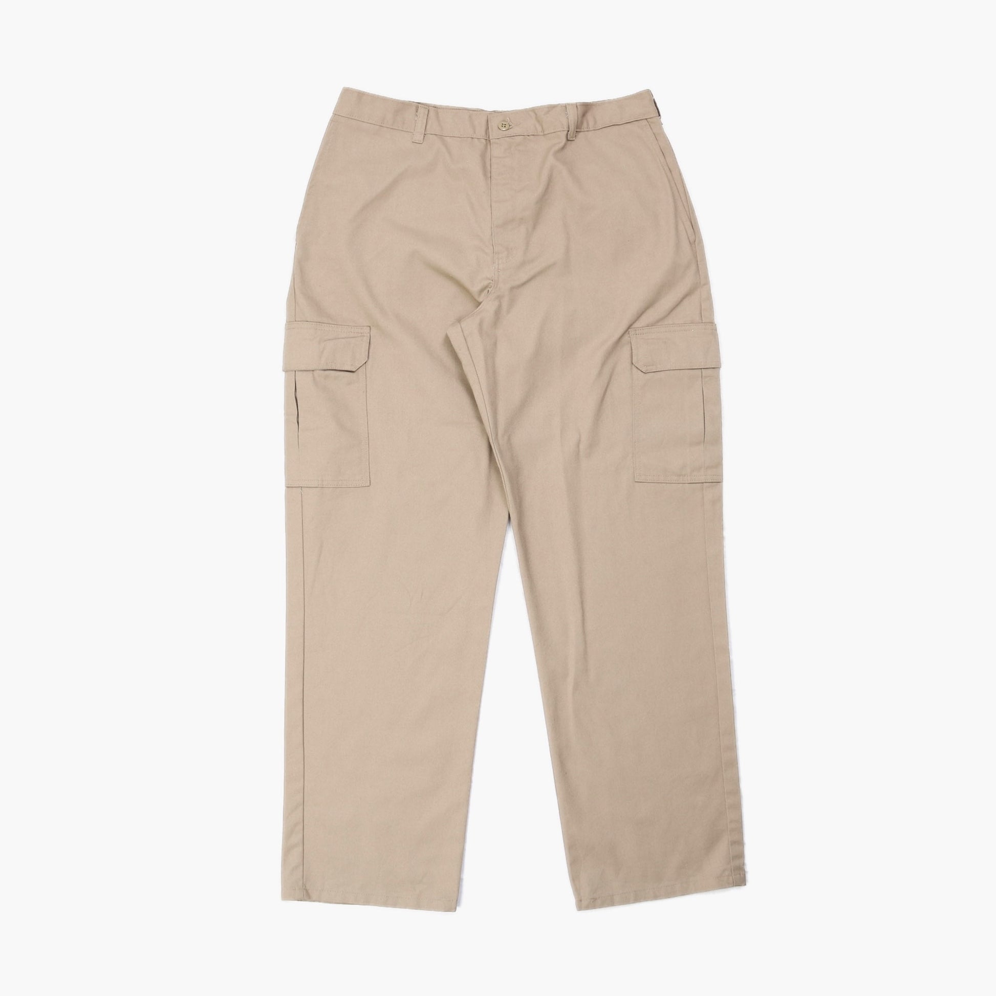High-rise wide-leg denim cargo pants in beige - Sportmax